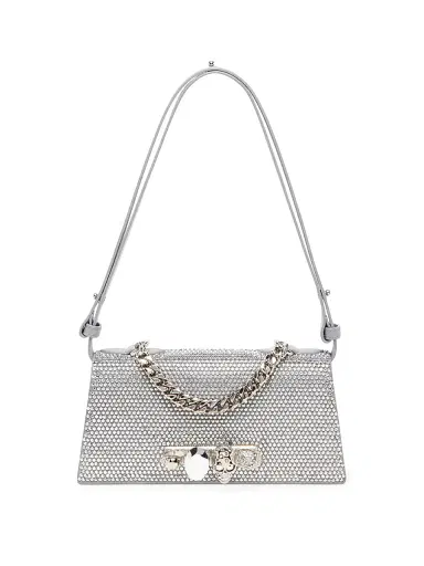 Alexander McQueen Women's Mini Jeweled Leather Shoulder Bag - Lead | Thumbnail 1