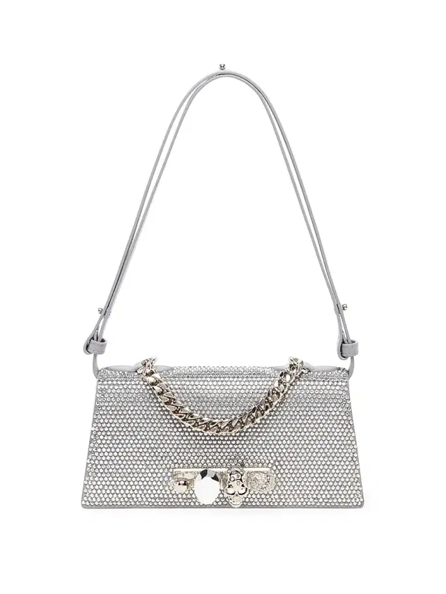 McQueen Women's Mini Jeweled Leather Shoulder Bag - Lead