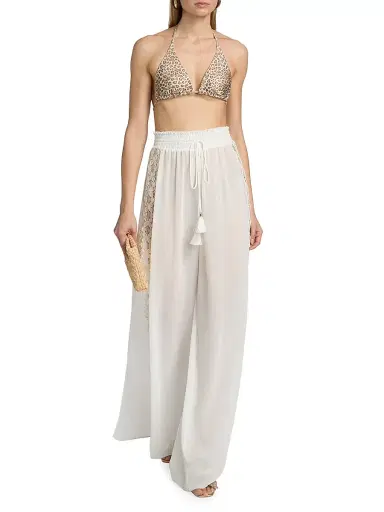 Ramy Brook Women's Athena Embroidered Pants - White - Size XL | Thumbnail 2