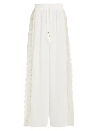 Ramy Brook Women's Athena Embroidered Pants - White - Size XL | Thumbnail 1
