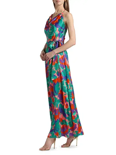 Ramy Brook Women's Corrine Dahlia Cowlneck Maxi Dress - Coral Floral - Size 14 | Thumbnail 2 Ramy Brook Women's Corrine Dahlia Cowlneck Maxi Dress - Coral Floral - Size 14 | Thumbnail 2