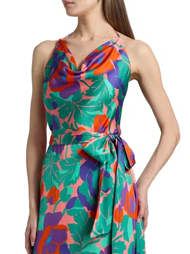 Ramy Brook Women's Corrine Dahlia Cowlneck Maxi Dress - Coral Floral - Size 14 | Thumbnail 6 Ramy Brook Women's Corrine Dahlia Cowlneck Maxi Dress - Coral Floral - Size 14 | Thumbnail 6