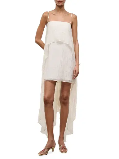 Staud Women's Valencia High-Low Minidress - White - Size 14 | Thumbnail 2 Staud Women's Valencia High-Low Minidress - White - Size 14 | Thumbnail 2
