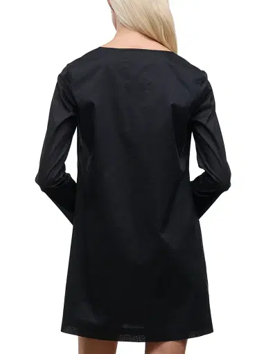 Staud Women's Vivi Gathered Cotton Minidress - Black - Size XL | Thumbnail 5 Staud Women's Vivi Gathered Cotton Minidress - Black - Size XL | Thumbnail 5