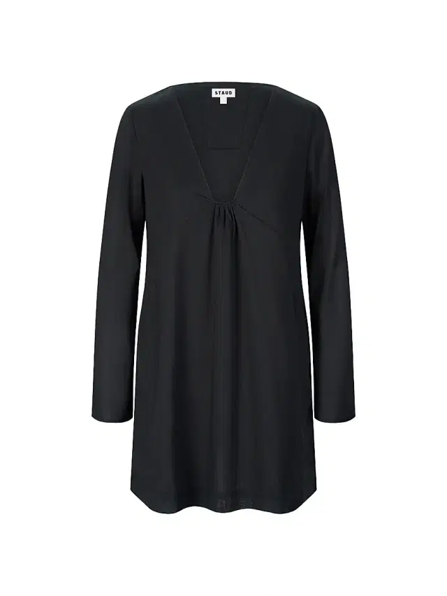 Women's Vivi Gathered Cotton Minidress - Black