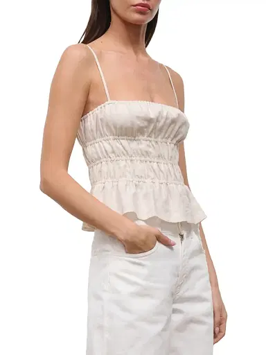 Staud Women's Ayla Linen Tank - Natural - Size XL | Thumbnail 4