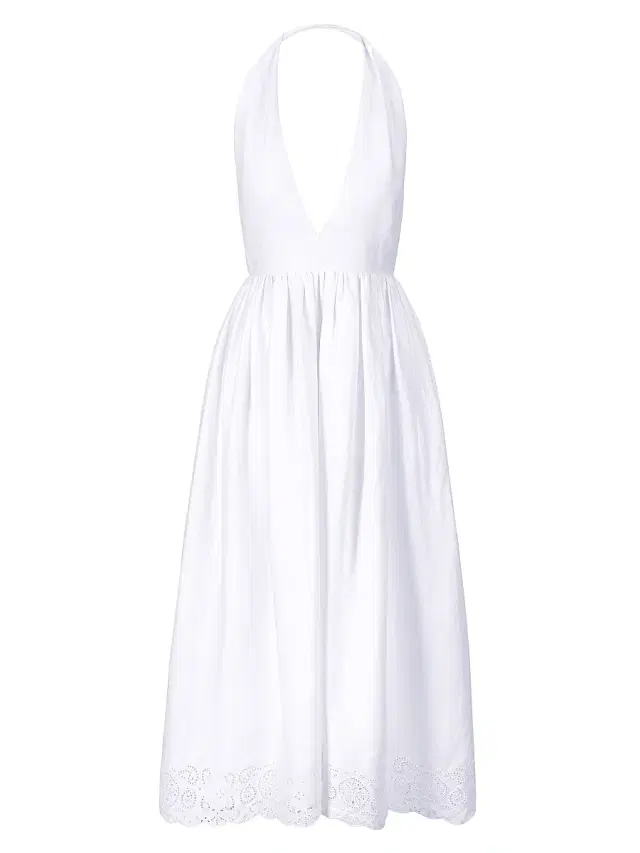 Staud Women's Grazia Linen Halter Midi-Dress - White