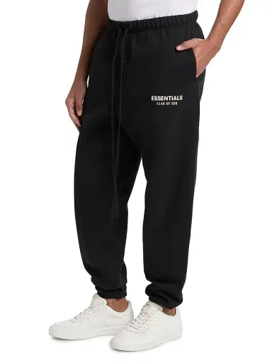 Fear of God Essentials Men's Classic Fleece Jogger Sweatpants - Vintage Black | Thumbnail 4