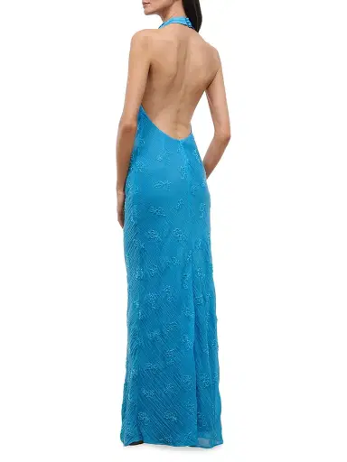 Staud Women's Roselle Beaded Draped Gown - Pacific - Size XL | Thumbnail 4 Staud Women's Roselle Beaded Draped Gown - Pacific - Size XL | Thumbnail 4