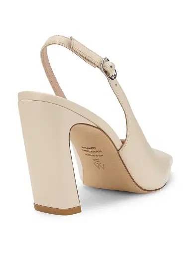 Stuart Weitzman Women's Stassi 85MM Leather Slingback Pumps - Linen - Size 9.5 | Thumbnail 3 Stuart Weitzman Women's Stassi 85MM Leather Slingback Pumps - Linen - Size 9.5 | Thumbnail 3