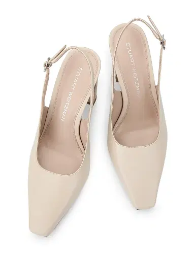 Stuart Weitzman Women's Stassi 85MM Leather Slingback Pumps - Linen - Size 9.5 | Thumbnail 4 Stuart Weitzman Women's Stassi 85MM Leather Slingback Pumps - Linen - Size 9.5 | Thumbnail 4