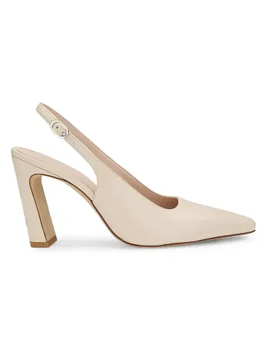 Stuart Weitzman Women's Stassi 85MM Leather Slingback Pumps - Linen - Size 9.5 | Thumbnail 1 Stuart Weitzman Women's Stassi 85MM Leather Slingback Pumps - Linen - Size 9.5 | Thumbnail 1