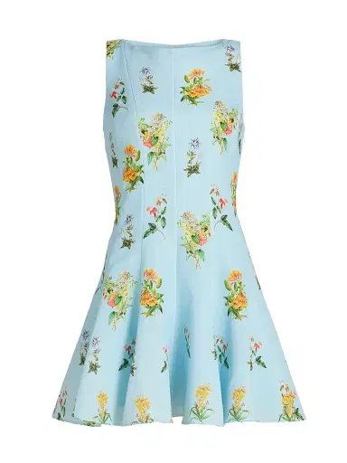 Hemant & Nandita Women's Floral Linen-Cotton Skater Minidress | Thumbnail 1