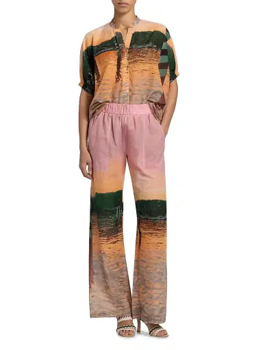 Silvia Tcherassi Women's Zenia Printed Cotton Button-Down Blouse | Thumbnail 2
