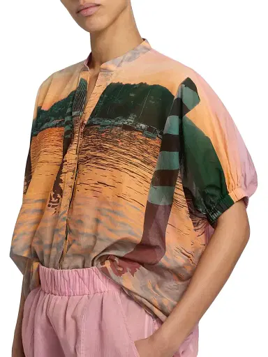 Silvia Tcherassi Women's Zenia Printed Cotton Button-Down Blouse | Thumbnail 6