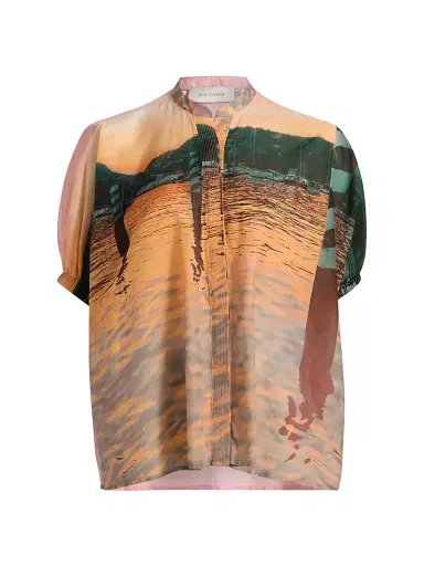 Silvia Tcherassi Women's Zenia Printed Cotton Button-Down Blouse | Thumbnail 1