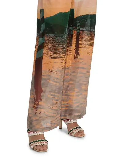 Silvia Tcherassi Women's Nerea Printed Cotton Wide-Leg Pants - Blush Horizon - Size Large | Thumbnail 6 Silvia Tcherassi Women's Nerea Printed Cotton Wide-Leg Pants - Blush Horizon - Size Large | Thumbnail 6