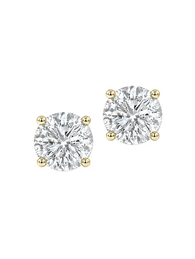 Women's 18K Gold & 4.00 TCW Lab-Grown Diamond Stud Earrings - Yellow Gold