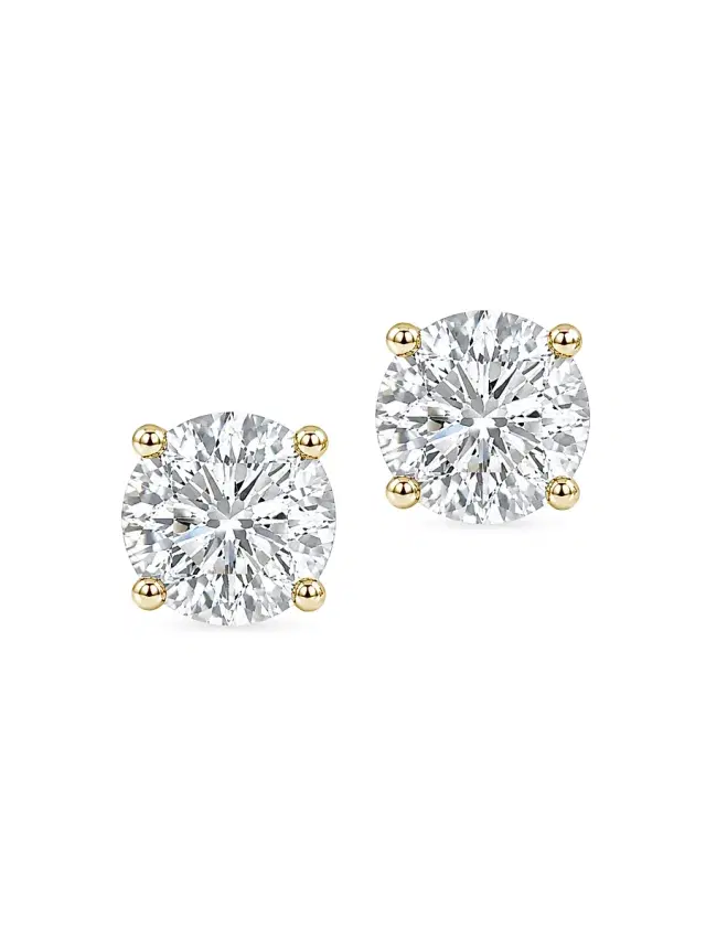 Women's 18K Gold & 2.00 TCW Lab-Grown Diamond Stud Earrings - Yellow Gold