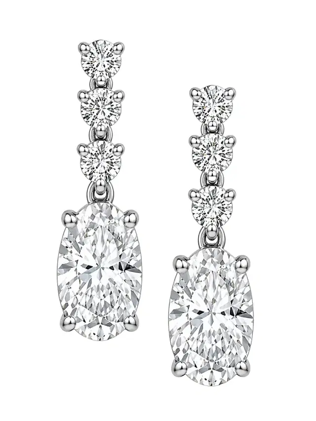Women's 18K White Gold & 3.00 TCW Lab-Grown Diamond Drop Earrings - White Gold