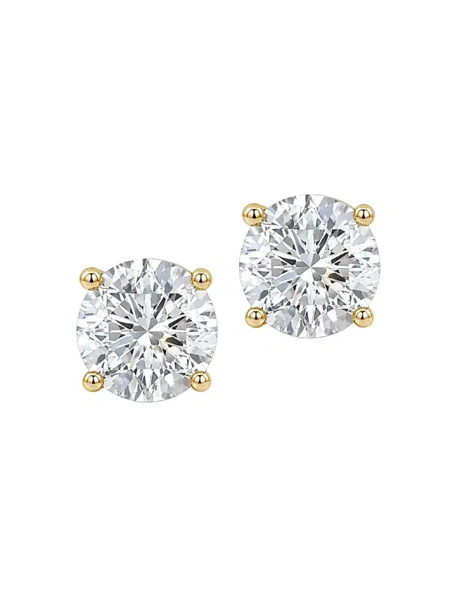 Women's 18K Gold & 1.00 TCW Lab-Grown Diamond Stud Earrings - Yellow Gold
