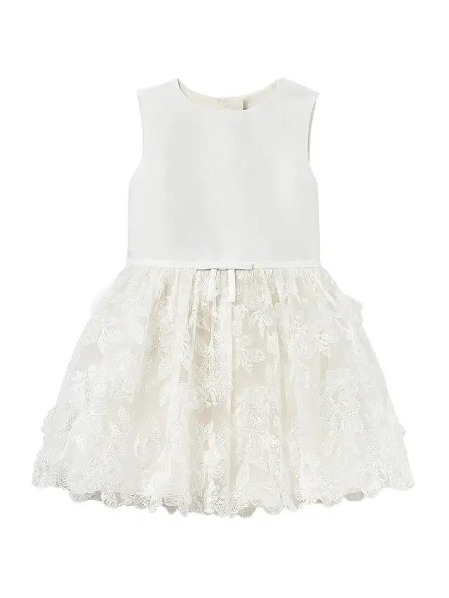 Self-Portrait Little Girl's & Girl's Satin Tulle Flower Dress - Cream