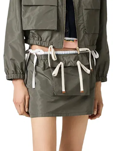 Miu Miu Women's Technical Fabric Mini Skirt - Grey - Size 4 | Thumbnail 2