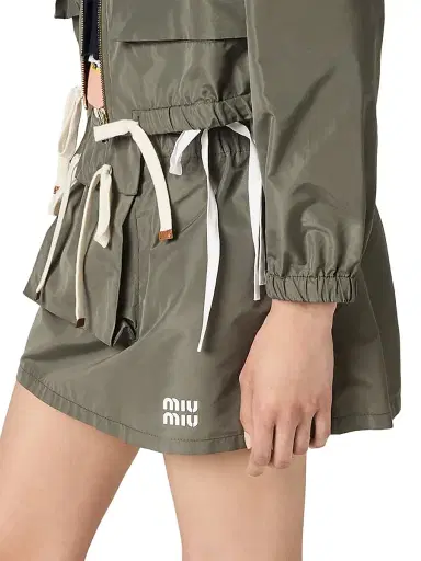 Miu Miu Women's Technical Fabric Mini Skirt - Grey - Size 4 | Thumbnail 4