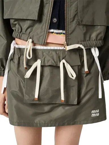 Miu Miu Women's Technical Fabric Mini Skirt - Grey - Size 4 | Thumbnail 5