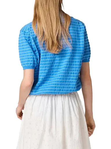 Miu Miu Women's Cotton Sweater - Blue | Thumbnail 9 Miu Miu Women's Cotton Sweater - Blue | Thumbnail 9