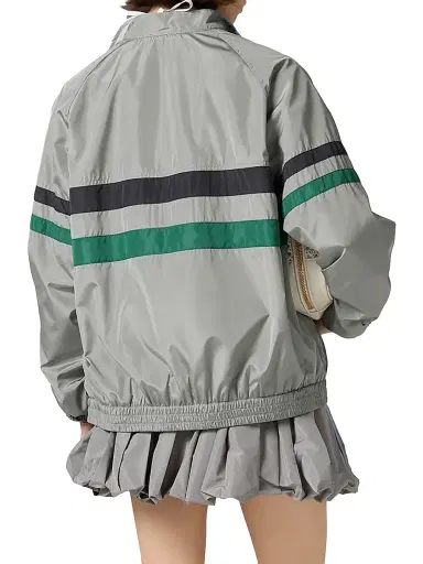 Miu Miu Women's Technical Silk Blouson Jacket - Grey - Size 2 | Thumbnail 3 Miu Miu Women's Technical Silk Blouson Jacket - Grey - Size 2 | Thumbnail 3