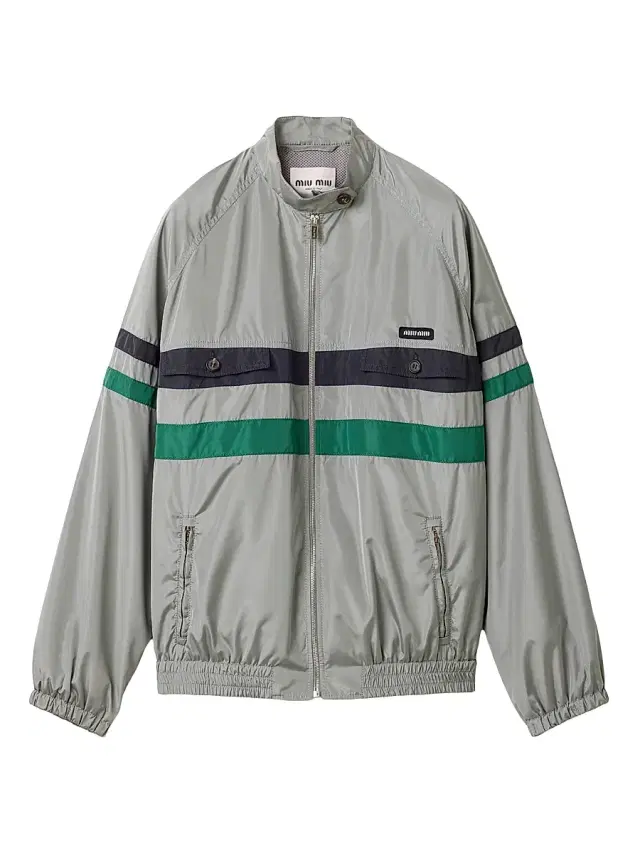 Miu Miu Women's Technical Silk Blouson Jacket - Grey