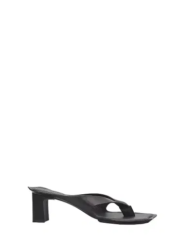 MM6 MAISON MARGIELA Women's 60MM Square-Toe Leather Block-Heel Sandals - Black | Thumbnail 1 MM6 MAISON MARGIELA Women's 60MM Square-Toe Leather Block-Heel Sandals - Black | Thumbnail 1