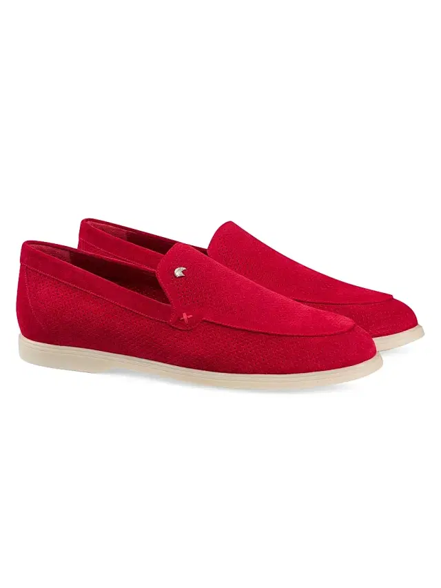 Stefano Ricci Men's Suede Loafers - Red