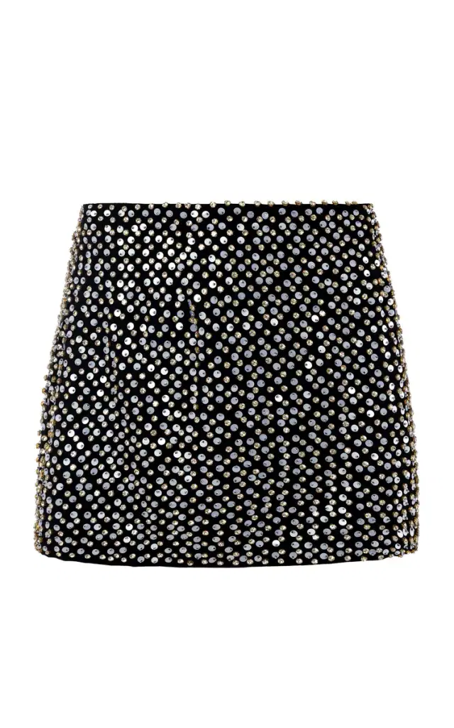 La Fuori Nyx Constellation Bloom Embellished Suiting Mini Skirt