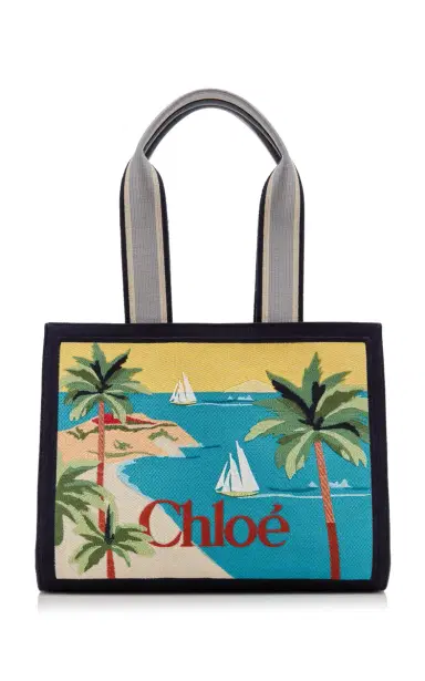 Chloé Soleil Embroidered Canvas Tote Bag | Thumbnail 1