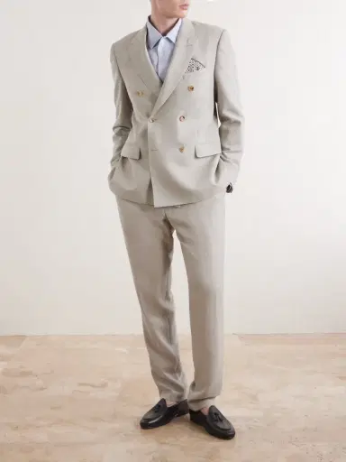 MR P. Double-Breasted Wool-Hopsack Suit Jacket - Men | Thumbnail 2