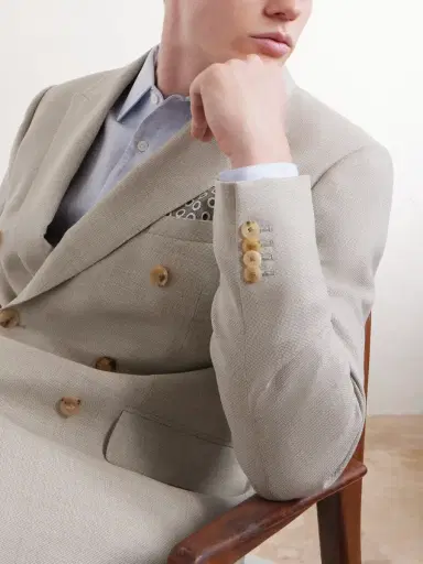 MR P. Double-Breasted Wool-Hopsack Suit Jacket - Men | Thumbnail 5