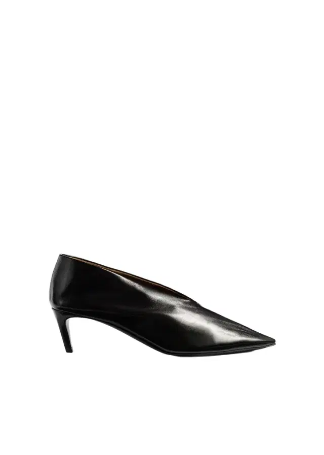 Khaite Miriam Pump In Black Glazed Leather