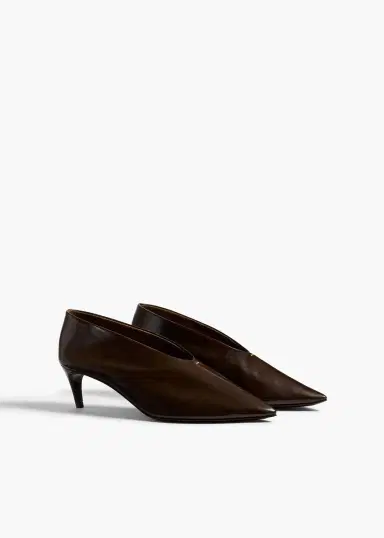 Khaite Miriam Pump In Cacao Glazed Leather | Thumbnail 2 Khaite Miriam Pump In Cacao Glazed Leather | Thumbnail 2