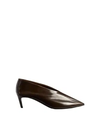 Khaite Miriam Pump In Cacao Glazed Leather | Thumbnail 1 Khaite Miriam Pump In Cacao Glazed Leather | Thumbnail 1