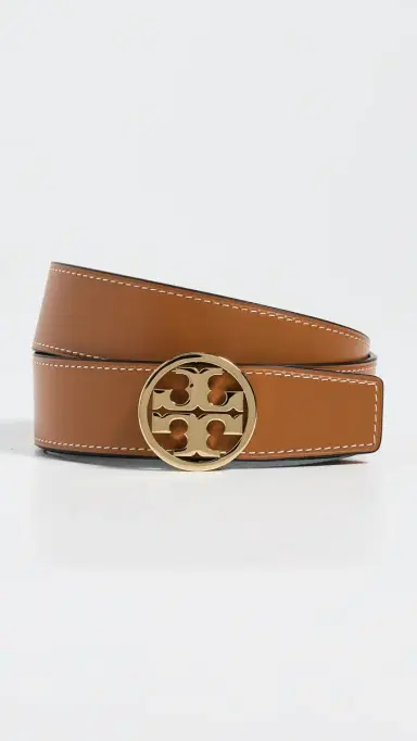 Tory Burch Miller Smooth Reversible Belt 1.5 Black/Whiskey/Gold L | Thumbnail 2
