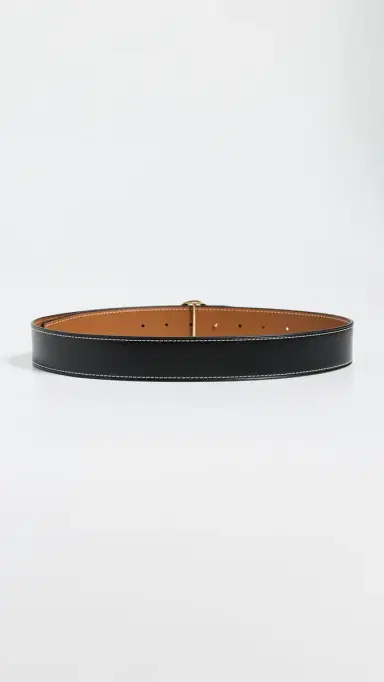 Tory Burch Miller Smooth Reversible Belt 1.5 Black/Whiskey/Gold L | Thumbnail 4