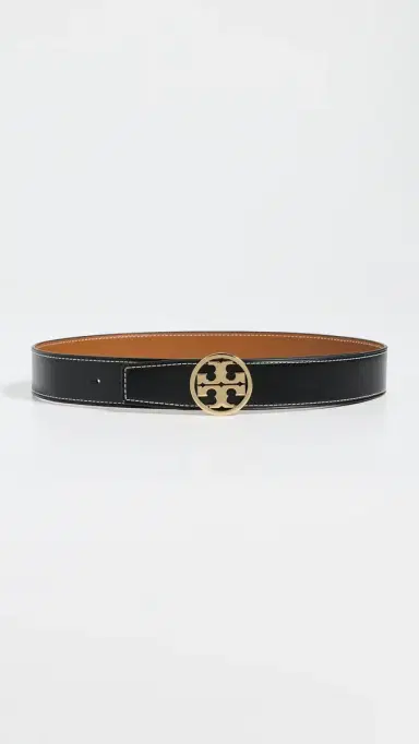 Tory Burch Miller Smooth Reversible Belt 1.5 Black/Whiskey/Gold L | Thumbnail 5