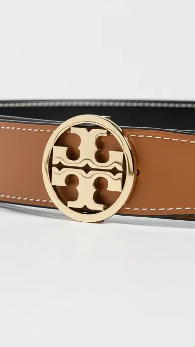 Tory Burch Miller Smooth Reversible Belt 1.5 Black/Whiskey/Gold L | Thumbnail 6