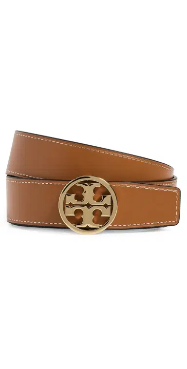 Tory Burch Miller Smooth Reversible Belt 1.5 Black/Whiskey/Gold L | Thumbnail 1