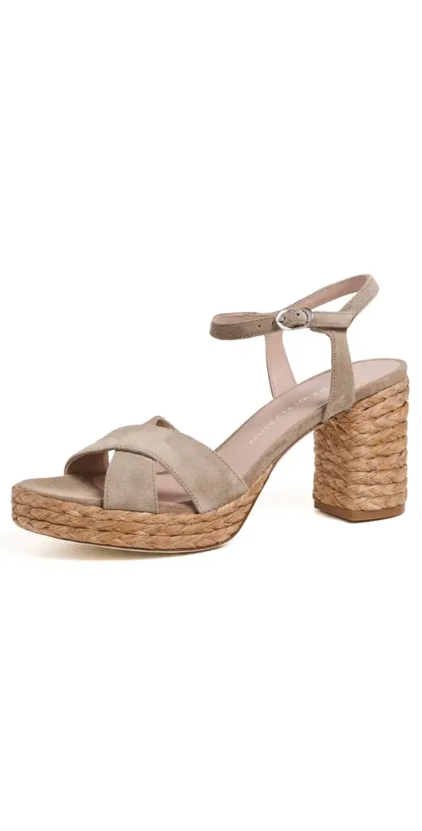 Stuart Weitzman Dayna Platform Sandals Golden Olive/Natural