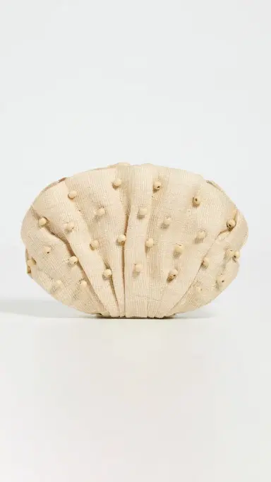Poolside Bags The Origami Scallop Clutch Natural | Thumbnail 2