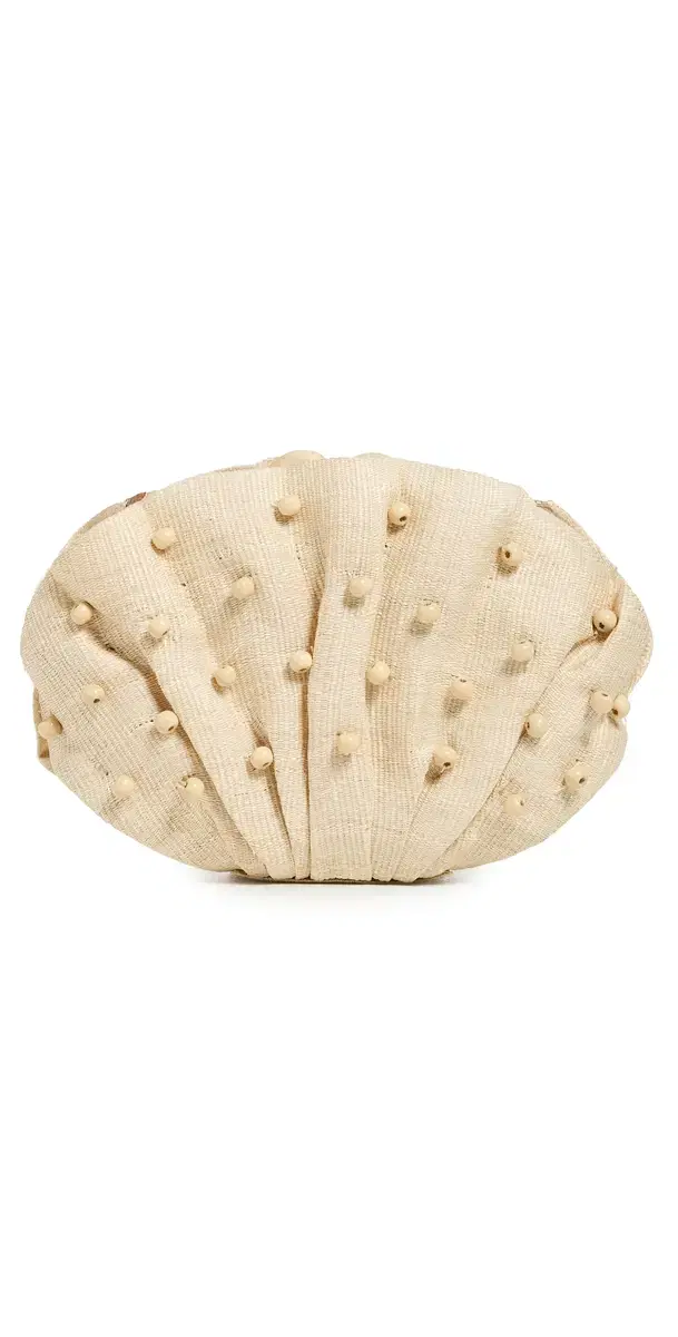 Poolside Bags The Origami Scallop Clutch Natural One Size