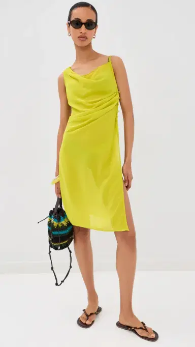 Staud Astaire Coverup Dress Citron M | Thumbnail 2